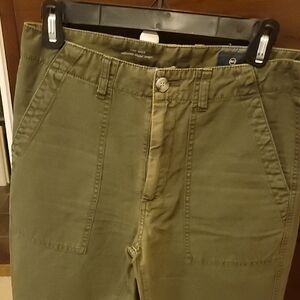 AG Adriano Goldschmied Olive Cropped Pants